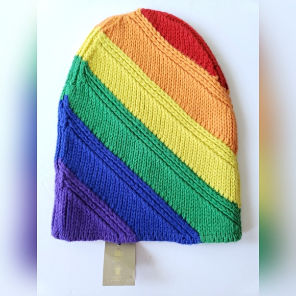 Burberry Rainbow Stripe Knitted Beanie - Picture 2 of 5